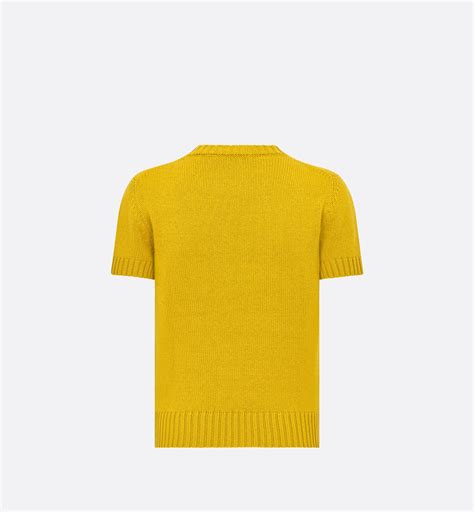 dior short sleeved sweater yellow